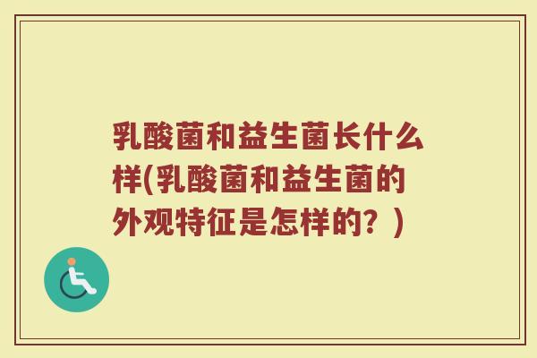乳酸菌和益生菌长什么样(乳酸菌和益生菌的外观特征是怎样的？)