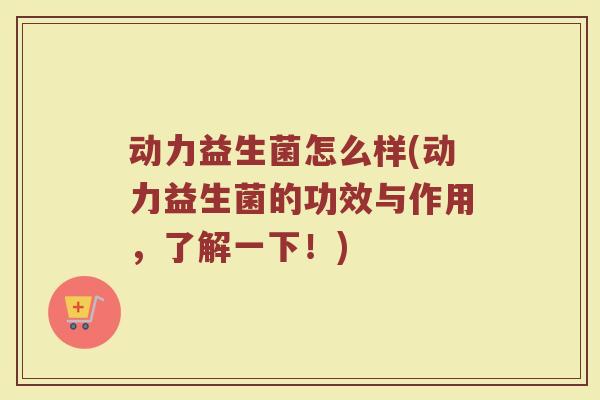 动力益生菌怎么样(动力益生菌的功效与作用，了解一下！)