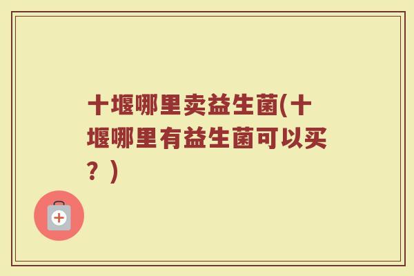 十堰哪里卖益生菌(十堰哪里有益生菌可以买？)