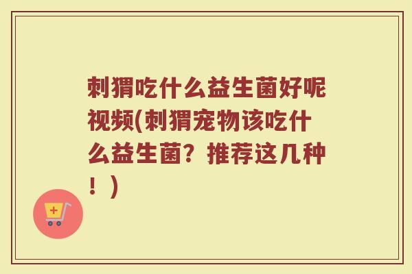 刺猬吃什么益生菌好呢视频(刺猬宠物该吃什么益生菌?推荐这几种!)