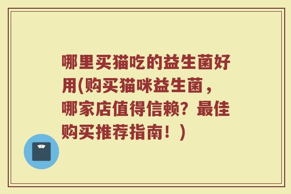 哪里买猫吃的益生菌好用(购买猫咪益生菌，哪家店值得信赖？最佳购买推荐指南！)