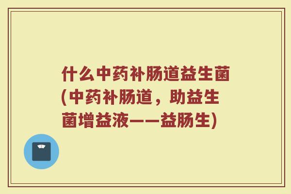 什么中药补肠道益生菌(中药补肠道，助益生菌增益液——益肠生)