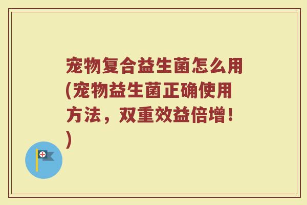 宠物复合益生菌怎么用(宠物益生菌正确使用方法，双重效益倍增！)