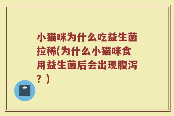 小猫咪为什么吃益生菌拉稀(为什么小猫咪食用益生菌后会出现腹泻？)