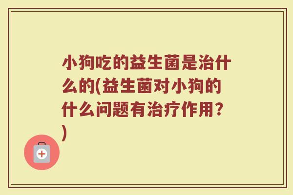 小狗吃的益生菌是治什么的(益生菌对小狗的什么问题有治疗作用?)