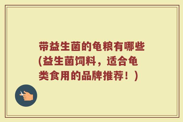 带益生菌的龟粮有哪些(益生菌饲料，适合龟类食用的品牌推荐！)
