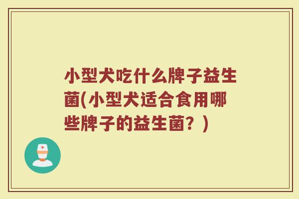 小型犬吃什么牌子益生菌(小型犬适合食用哪些牌子的益生菌？)