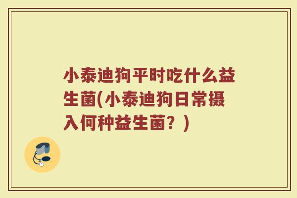 小泰迪狗平时吃什么益生菌(小泰迪狗日常摄入何种益生菌？)