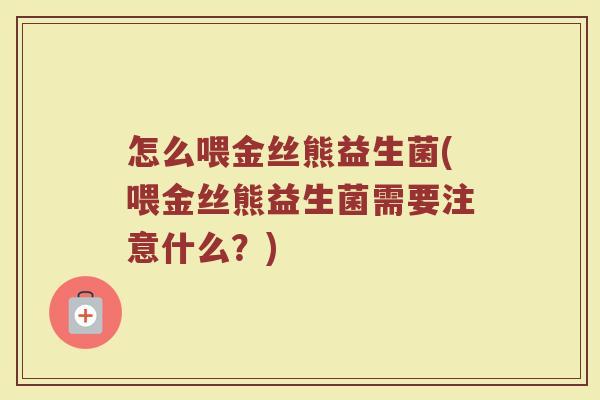 怎么喂金丝熊益生菌(喂金丝熊益生菌需要注意什么？)