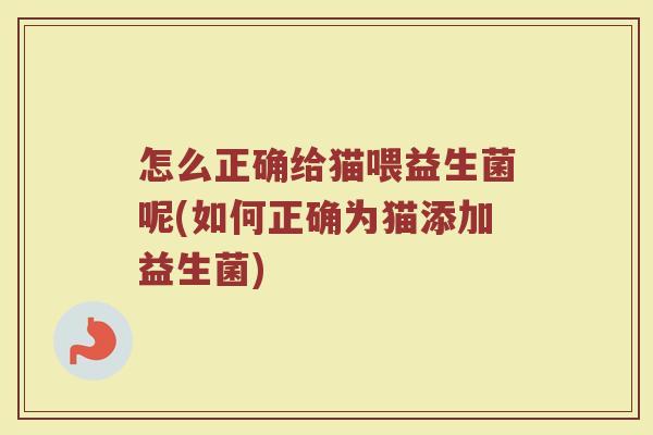 怎么正确给猫喂益生菌呢(如何正确为猫添加益生菌)