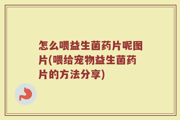怎么喂益生菌药片呢图片(喂给宠物益生菌药片的方法分享)