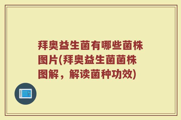 拜奥益生菌有哪些菌株图片(拜奥益生菌菌株图解，解读菌种功效)