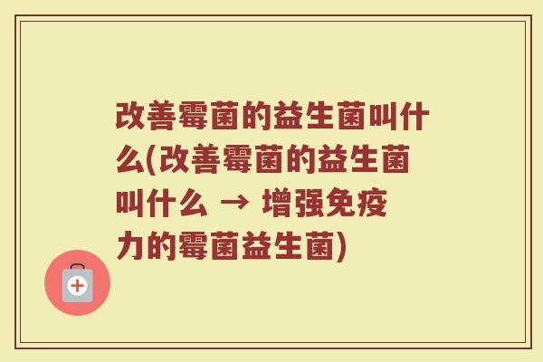 改善霉菌的益生菌叫什么(改善霉菌的益生菌叫什么 → 增强免疫力的霉菌益生菌)