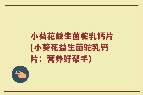 小葵花益生菌驼乳钙片(小葵花益生菌驼乳钙片：营养好帮手)