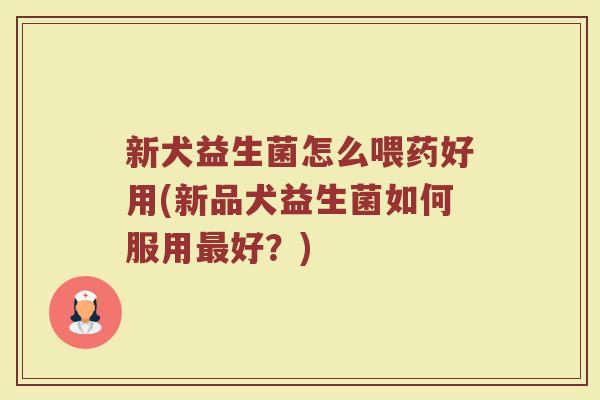 新犬益生菌怎么喂药好用(新品犬益生菌如何服用最好？)