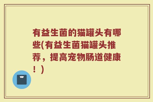 有益生菌的猫罐头有哪些(有益生菌猫罐头推荐，提高宠物肠道健康！)