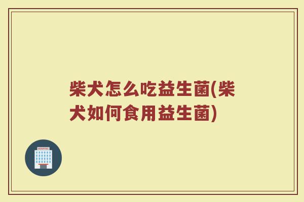 柴犬怎么吃益生菌(柴犬如何食用益生菌)
