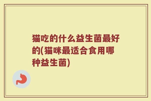 猫吃的什么益生菌最好的(猫咪最适合食用哪种益生菌)