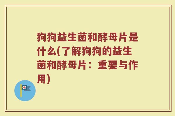 狗狗益生菌和酵母片是什么(了解狗狗的益生菌和酵母片:重要与作用)