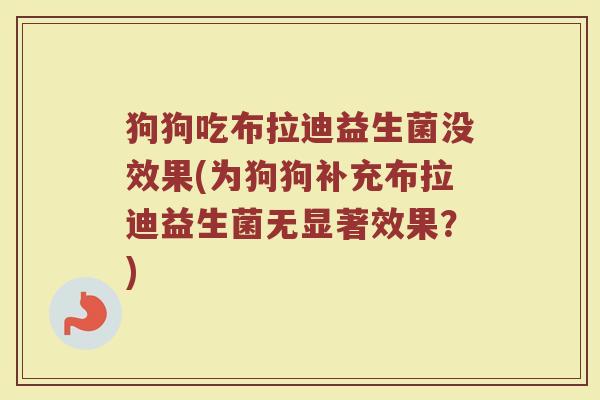 狗狗吃布拉迪益生菌没效果(为狗狗补充布拉迪益生菌无显著效果?) 狗狗吃布拉迪益生菌没效果(为狗狗补充布拉迪益生菌无显著效果?)