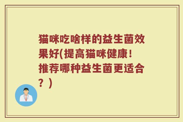 猫咪吃啥样的益生菌效果好(提高猫咪健康！推荐哪种益生菌更适合？)