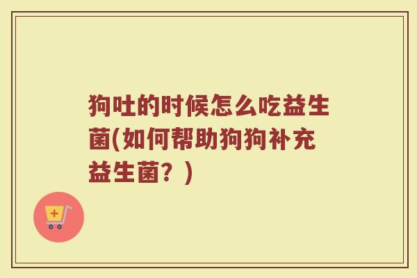 狗吐的时候怎么吃益生菌(如何帮助狗狗补充益生菌？)