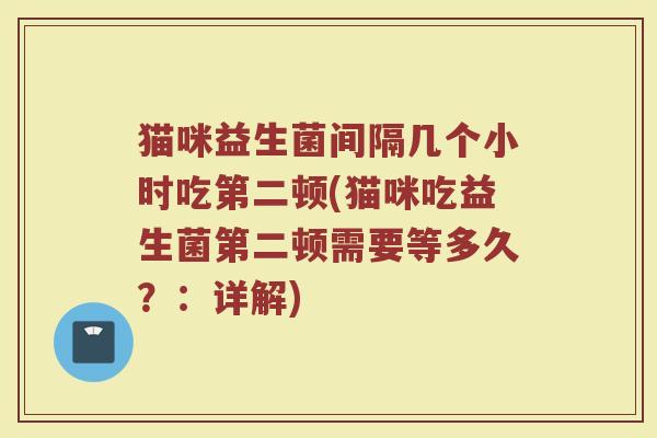 猫咪益生菌间隔几个小时吃第二顿(猫咪吃益生菌第二顿需要等多久？：详解)