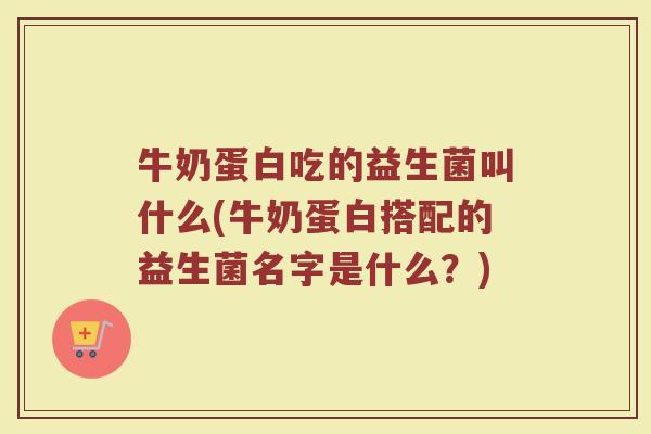 牛奶蛋白吃的益生菌叫什么(牛奶蛋白搭配的益生菌名字是什么？)
