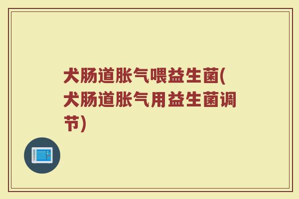 犬肠道胀气喂益生菌(犬肠道胀气用益生菌调节)