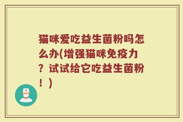 猫咪爱吃益生菌粉吗怎么办(增强猫咪力?试试给它吃益生菌粉!) 猫咪爱吃益生菌粉吗怎么办(增强猫咪力?试试给它吃益生菌粉!)
