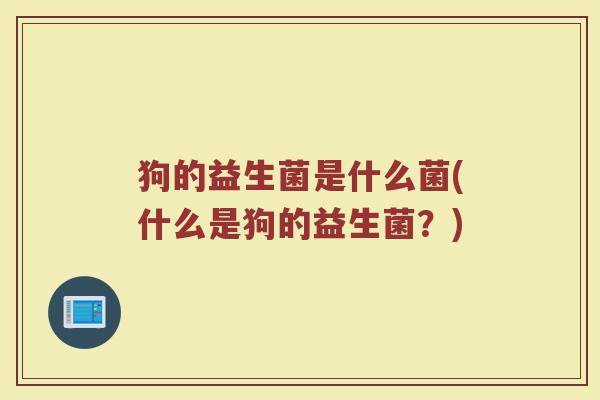 狗的益生菌是什么菌(什么是狗的益生菌？)