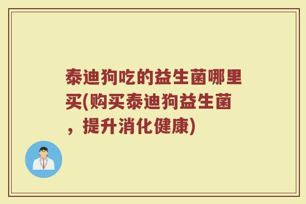 泰迪狗吃的益生菌哪里买(购买泰迪狗益生菌,提升消化健康)