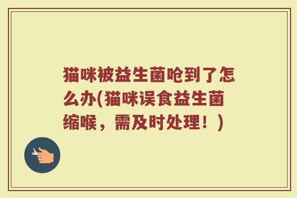 猫咪被益生菌呛到了怎么办(猫咪误食益生菌缩喉，需及时处理！)