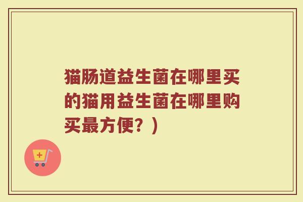 猫肠道益生菌在哪里买的猫用益生菌在哪里购买最方便？)