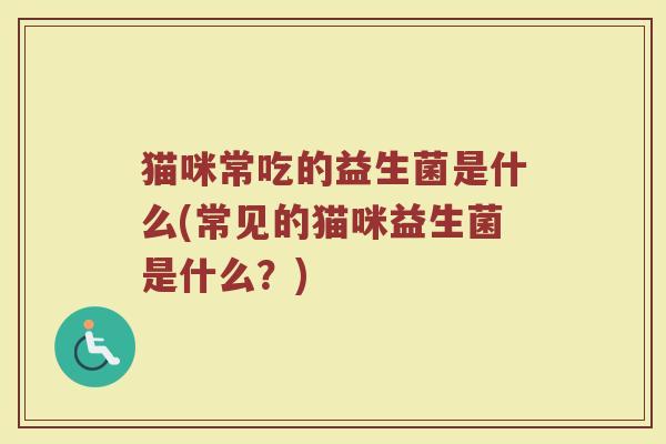 猫咪常吃的益生菌是什么(常见的猫咪益生菌是什么?)