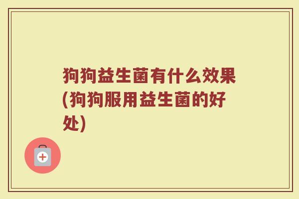 狗狗益生菌有什么效果(狗狗服用益生菌的好处)
