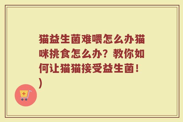 猫益生菌难喂怎么办猫咪挑食怎么办？教你如何让猫猫接受益生菌！)