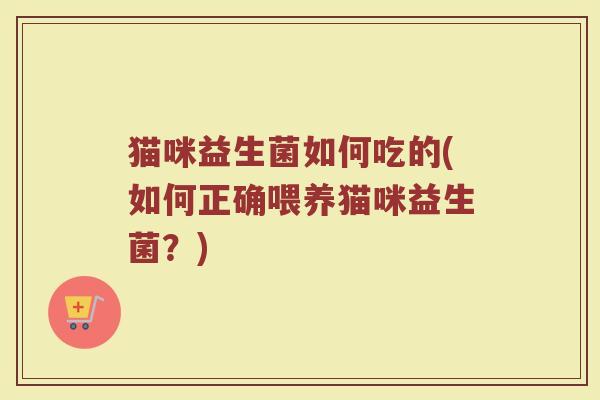 猫咪益生菌如何吃的(如何正确喂养猫咪益生菌？)
