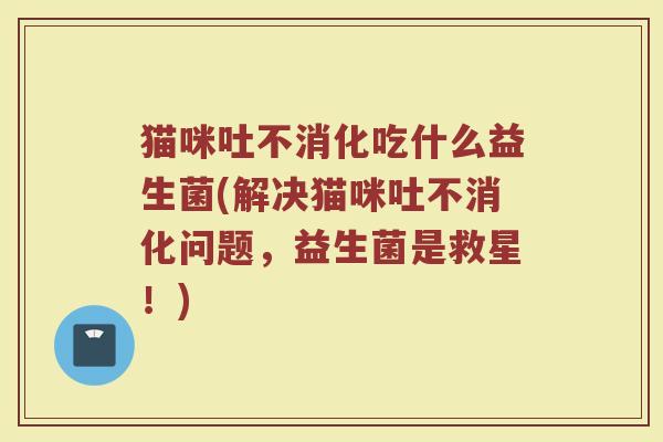 猫咪吐不消化吃什么益生菌(解决猫咪吐不消化问题，益生菌是救星！)