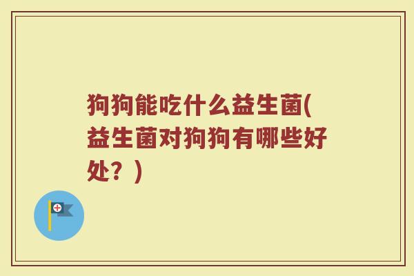 狗狗能吃什么益生菌(益生菌对狗狗有哪些好处?)