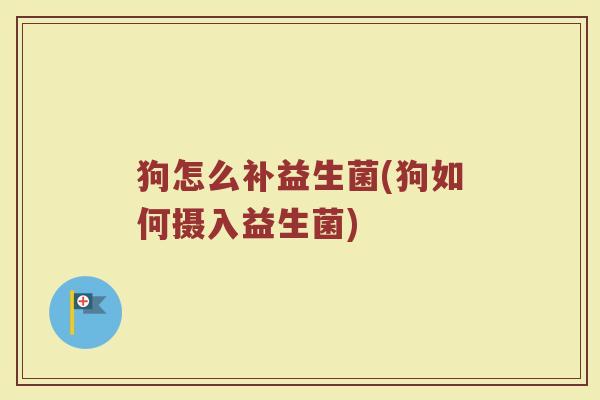 狗怎么补益生菌(狗如何摄入益生菌)