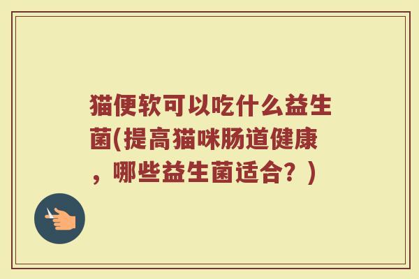 猫便软可以吃什么益生菌(提高猫咪肠道健康，哪些益生菌适合？)