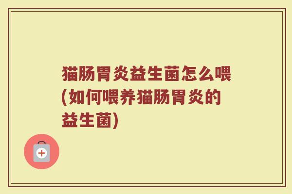 猫肠胃炎益生菌怎么喂(如何喂养猫肠胃炎的益生菌)