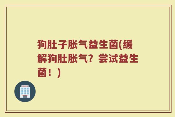 狗肚子胀气益生菌(缓解狗肚胀气？尝试益生菌！)