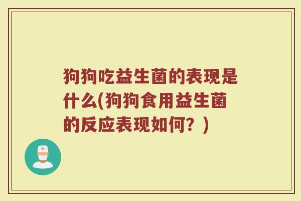 狗狗吃益生菌的表现是什么(狗狗食用益生菌的反应表现如何？)