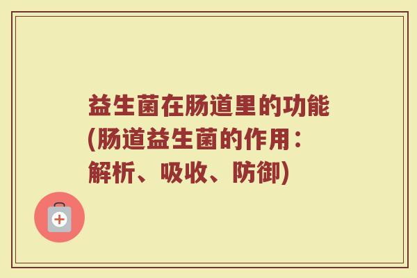 益生菌在肠道里的功能(肠道益生菌的作用：解析、吸收、防御)