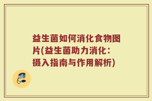 益生菌如何消化食物图片(益生菌助力消化：摄入指南与作用解析)