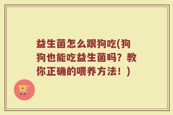 益生菌怎么跟狗吃(狗狗也能吃益生菌吗？教你正确的喂养方法！)