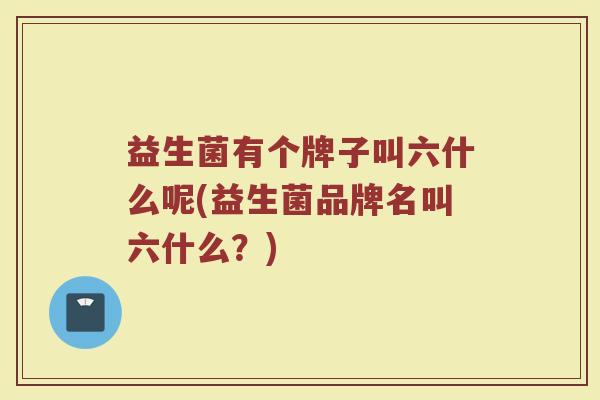 益生菌有个牌子叫六什么呢(益生菌品牌名叫六什么？)