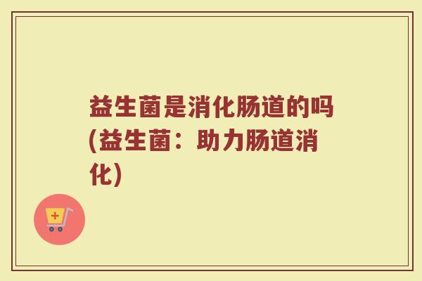 益生菌是消化肠道的吗(益生菌：助力肠道消化)
